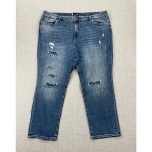KUT from the Kloth Catherine High Rise Boyfriend Jeans Plus Size 24W Medium Wash
